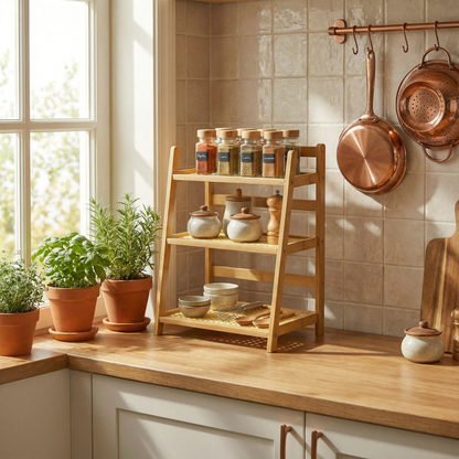 رف توابل بامبو ٣ طوابق