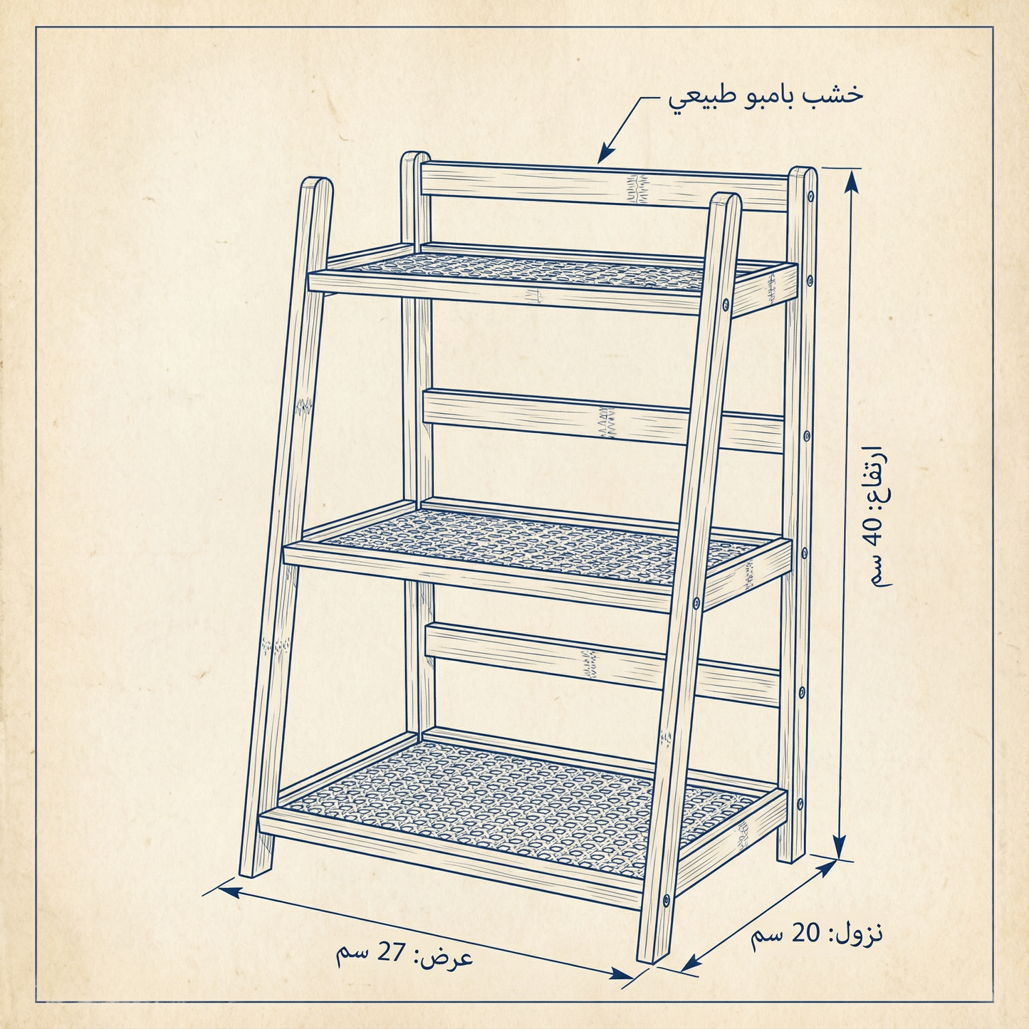 رف توابل بامبو ٣ طوابق
